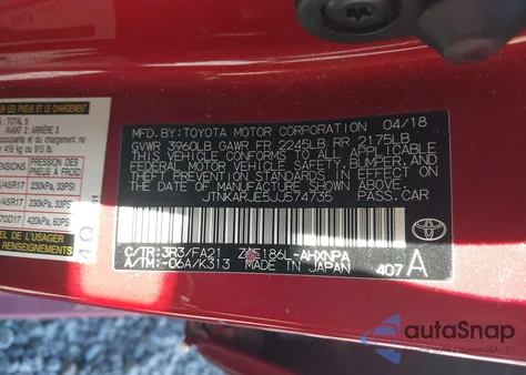 2018 Toyota Corolla Im from USA, damaged, VIN JTNKARJE5JJ574735